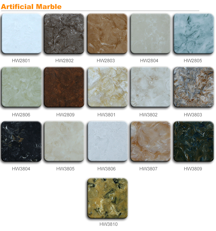 Feuilles acryliques de surface solide modifiées par couleur de marbre de texture de vente chaude du Moyen-Orient