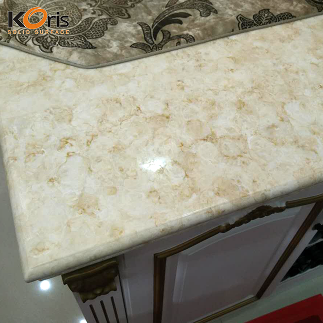 Comptoir de cuisine en pierre de quartz Corians Surface solide feuille de surface de quartz 