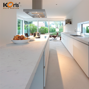 Surface solide de quartz de couleur de marbre blanc de Carrare de Cabinet de marbre artificiel