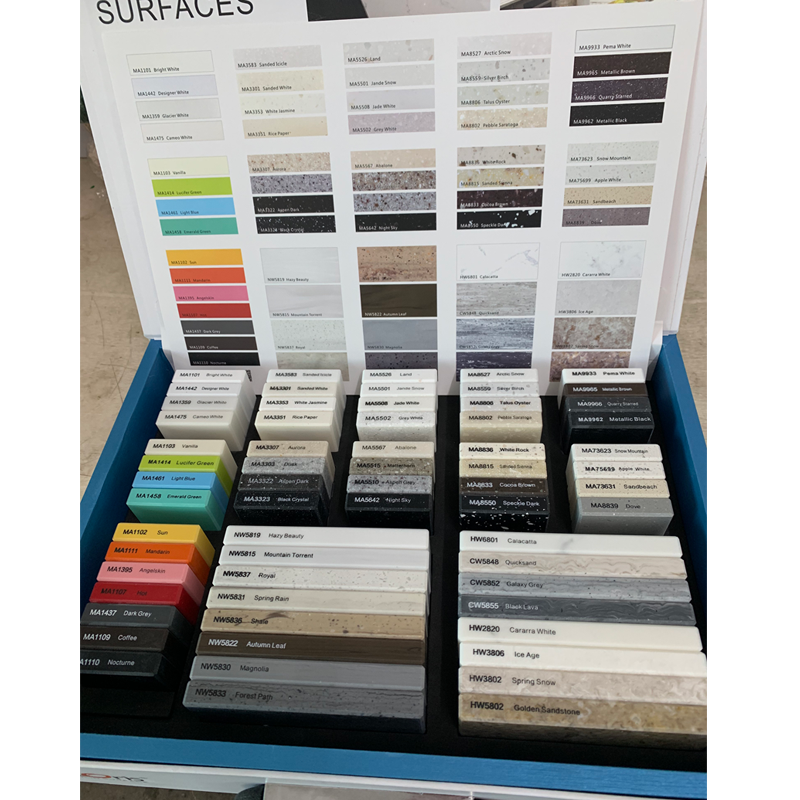 La résine en pierre artificielle d'usine adaptent l'acrylique extérieur solide de couleur aux besoins du client pour le plan de travail
