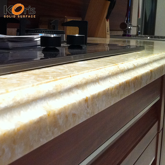 Surface solide acrylique Koris/comptoirs de cuisine de luxe/dalles de marbre artificielles